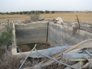 Destroyed concrete water tank Destroyed concrete water tank